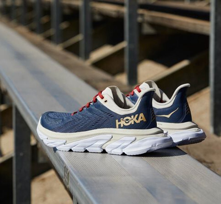 Hoka One One Koşu Ayakkabısı Kadın Mavi/Beyaz - Clifton Edge - BX5328716